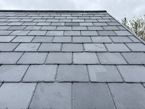 Newly constructed real slate roof